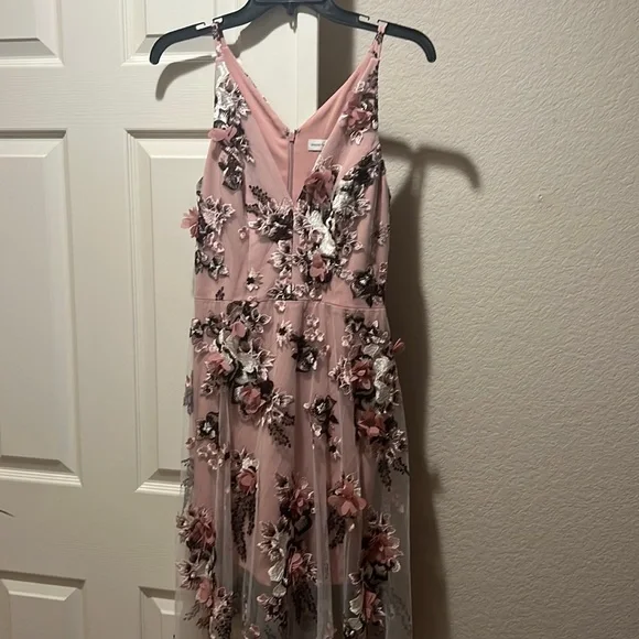 Sidney Deep V-Neck 3D Lace Gown, Dress the Population